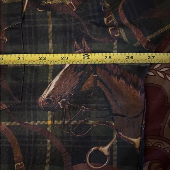 Ralph Lauren Polo Equestrian Print Plaid Button-Up Shirt XL - Picture 10 of 12